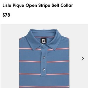 Lisle Pique Open Stripe Self Collar